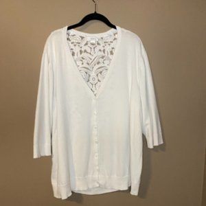 White Sweater with Open Design Back
